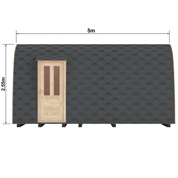 Fasssauna / Gartensauna / Banja / Viking 5,0 m mit Vorraum und Dusche